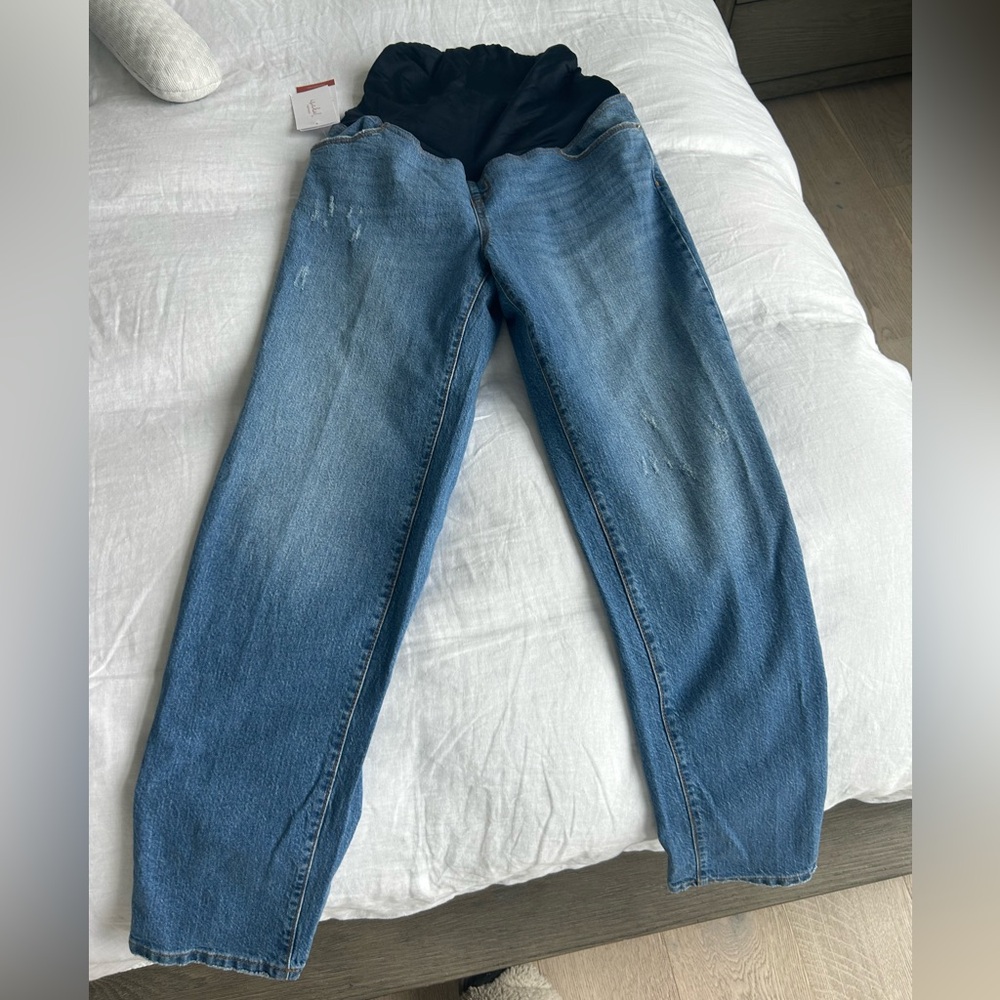 NEW Over Belly 90's Straight Maternity Jeans-Isabel Maternity by Ingrid & Isabel